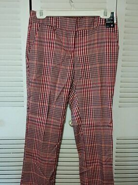 NY & CO 7th Avenue Design Studio Signature Fit Fall Plaid Pants 4P 4 P